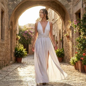 Grecian Backless Dress