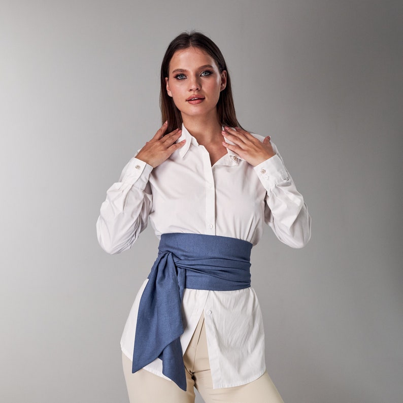 Obi belts for women, Obi belt black, Kimono belt, Wrap belt, High waist belt, Womb belt, Postpartum belly wrap, Dress belt for women image 1