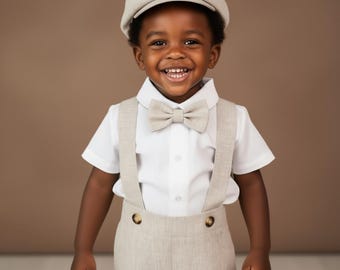 Linen Ring Bearer Outfit, Boys Wedding Outfit, Toddler Ring Bearer Suit, Linen Outfit For Boy, Boys Linen Suit, Ring Bearer Clothing