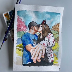 Custom Watercolor Handpainted Portrait