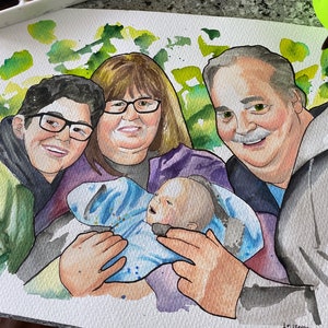 Acuarela personalizada y marcador de dibujos animados pintados a mano