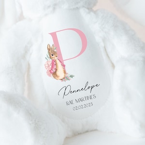 Personalised Bunny Rabbit, New Baby Gift, Personalised Plush Soft Toy, Your Name Teddy, Kids Cuddly Toy, Girls and Boys Teddy