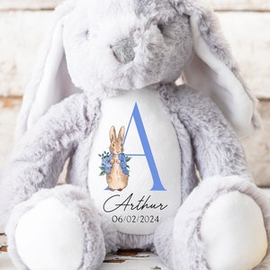 Personalised Teddy New Baby Gift , Baby Shower, New Parents, Gifts for Grandchildren, Baby Boy, Baby Girl, Bunny Rabbit, Custom Name