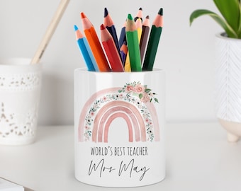 Personalised Teacher Pencil Holder, Teacher Gifts, Graduation Teacher Gift, Thank You Teacher, Teaching Assistant Gifts, Nursery Worker Gift