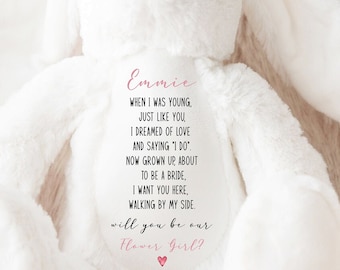 Flower Girl Proposal, Flower Girl Gift, Personalised Flower Girl Teddy, Wedding Gift, Will You Be My Flower Girl? Bridesmaid Proposal