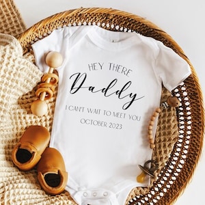 Pregnancy Announcement Daddy Personalised Baby Vest Bodysuit Announcement New Baby Pregnancy Reveal New Dad Due Date