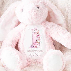 Personalised First Birthday Gift Birthday Soft Toy Keepsake, Name Bunny Grand son Grand daughter Niece Nephew 1st Birthday Gift Idea