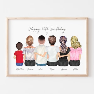 Happy 50th Birthday Gift, Personalized Mum Birthday Gift, 50th Birthday Gift idea, Custom birthday print, Family Birthday, Sister Birthday