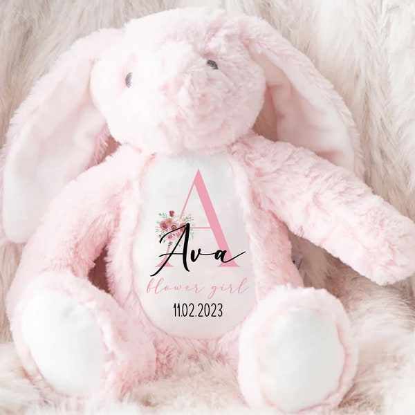 Personalisiertes Blumenmädchen Teddybär, Blumenmädchen Teddybär, Blumenmädchen Geschenk, Blumenmädchen Geschenk, Blumenmädchen Geschenk