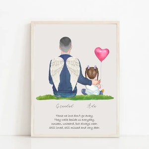 In Heaven, Memorial Print, In Loving Memory, Remembrance Gift, Memorial Photo Gift, Grandad In Heaven, Sympathy Gift, Dad in heaven