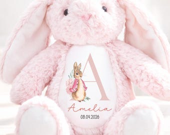 Personalised New Baby Soft Toy Gift with Birth Stats – Custom Plushie Keepsake for Newborn, Baby Shower, Birthday & Christening Gift
