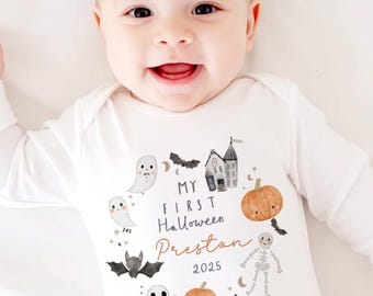 First Halloween Sleepsuit, Baby 1st Halloween Gift Idea, 1st Halloween Babygrow, Halloween Outfit for baby, Halloween costume