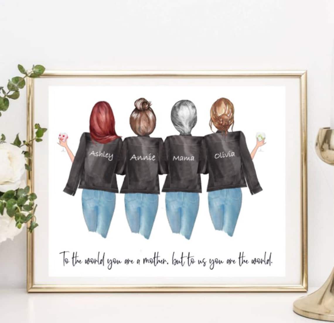 Personalized Gift Custom Mother Daughter Print Mom Birthday Etsy UK