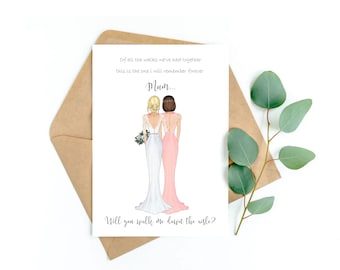 Will You Walk Me Down the Aisle, Mum, Sister, Grandma Wedding Card, Wedding Card, Wedding Proposal Card, Mum & Daughter Wedding Card