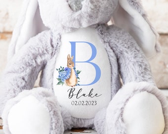 Personalised Bunny Rabbit, New Baby Gift, Personalised Plush Soft Toy, Your Name Teddy, Kids Cuddly Toy, Girls and Boys Teddy