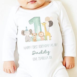 Happy Birthday Daddy, 1st Birthday as My Daddy, New Dad Gift, Dad Birthday, Daddy Birthday, Sleepsuit Babygrow Bodysuit Dad Birthday