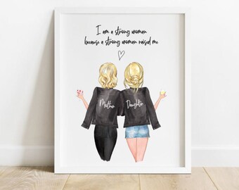 Personalized Gift, Custom Mother Daughter Print, Mom Birthday Gift, Mum Print, Mother Birthday Gift, Mom Christmas Gift, Mum Christmas Gift