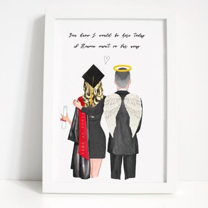 Personalized Graduation, Keepsake Print, From Heaven Custom Graduation Gift for Her, High School, College, Medical School, Grad Gift