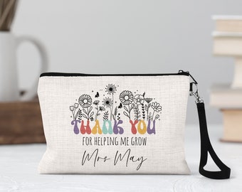 Teacher Gift Wildflower Teacher Pencil Case End of Term Gift Thank You Teacher Teaching Assistant Nursery Worker  Teacher Appreciation Gift