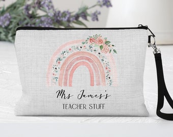 Teacher Gift Rainbow Teacher Pencil Case End of Term Gift Thank You Teacher Teaching Assistant Nursery Worker  Teacher Appreciation Gift