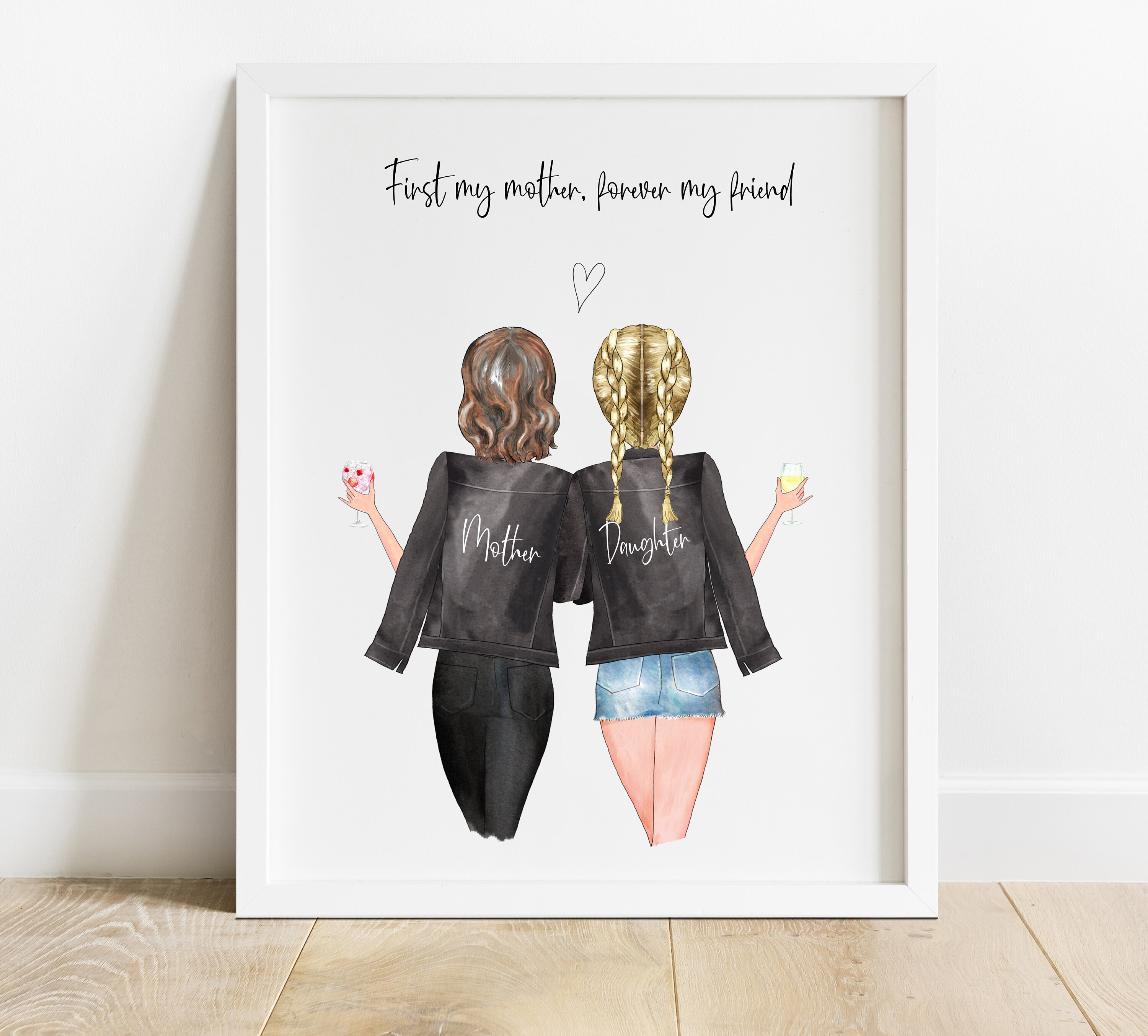Personalized Gift Custom Mother Daughter Print Mom Birthday Etsy