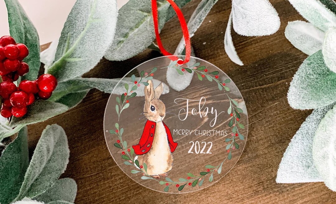 Personalised Christmas Decoration Christmas Rabbit - Etsy Ireland