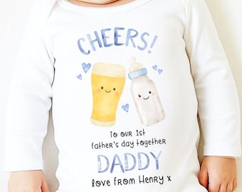 Fathers Day Gift From Baby, 1st Fathers Day As My Daddy, New Dad Gift, 1st Fathers Day Babygrow, Sleepsuit Babygrow Bodysuit, Dad