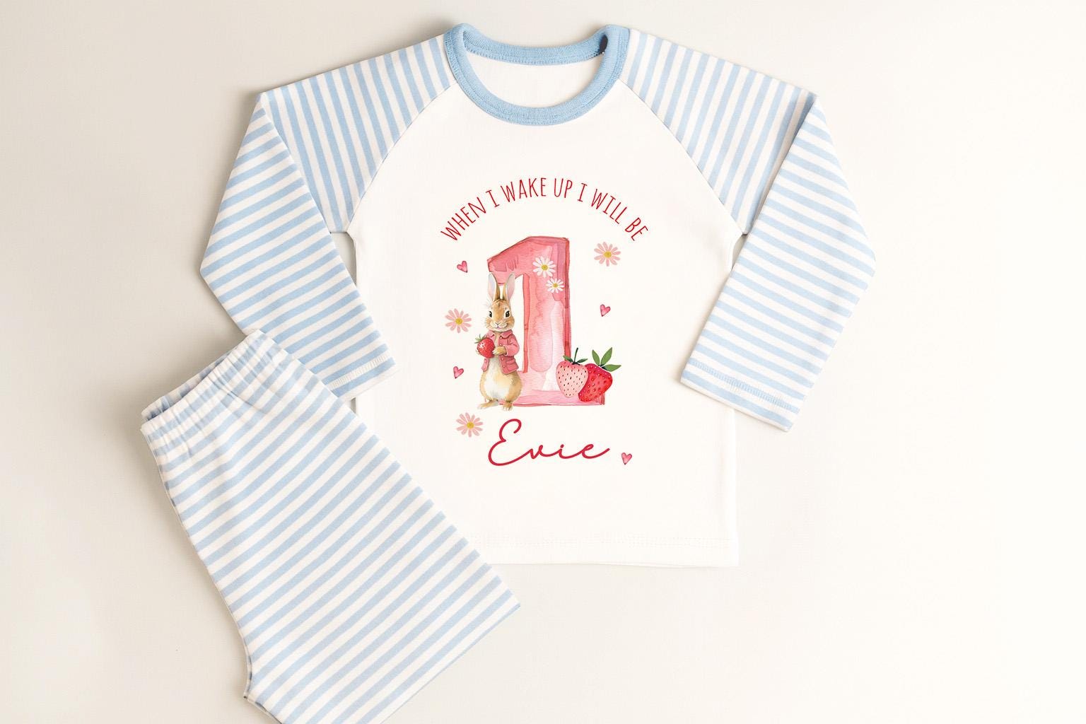 Personalised Girl Pink Strawberry Birthday Pyjamas, When I Wake up I’ll ...