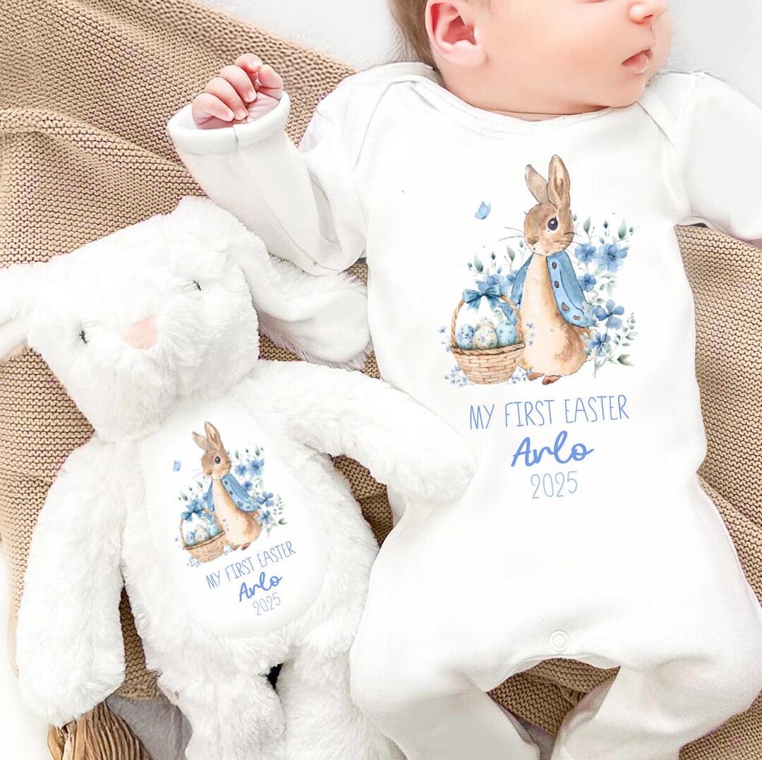 Personalsed Easter Card - Cute Rabbt On Swng - Son, Grandson, Godson