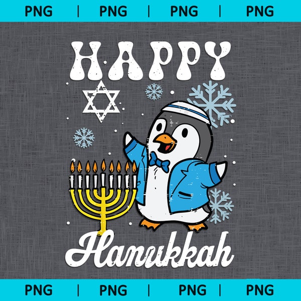 Happy Hanukkah Penguin png, Chanukah, Hanukkah Dreidel png, Hanukkah BUNDLE png, Funny Hanukah PNG Chanukah Jewish Holiday Gift Shirt Sign