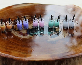 Fun Colorful Boba Tea Earrings