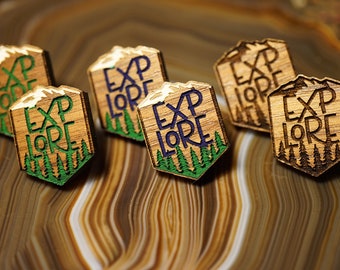 Explore Stud Earrings (Hand Painted and Unpainted) Walnut