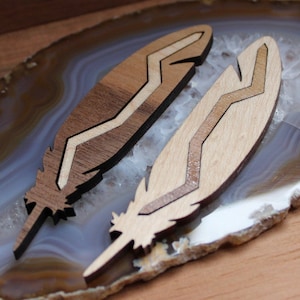 Wooden Feather (Walnut and Maple)