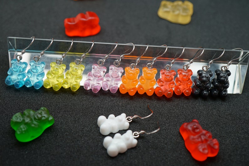 Kawaii Gummy Bear Earrings! Hypoallergenic Earrings! 