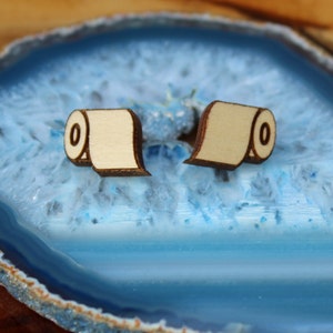 Toilet Paper Wooden Earrings