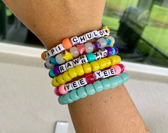 funny word bead bracelets