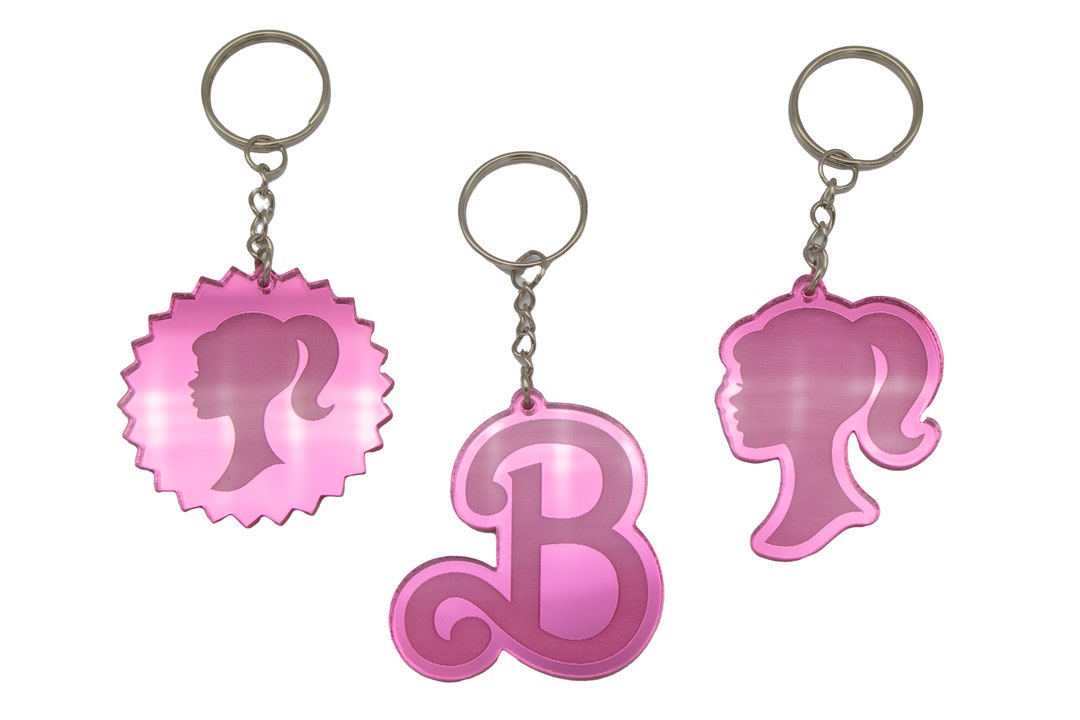 Barbie Inspired Keychain Barbie Keyring Acrylic Barbie Etsy