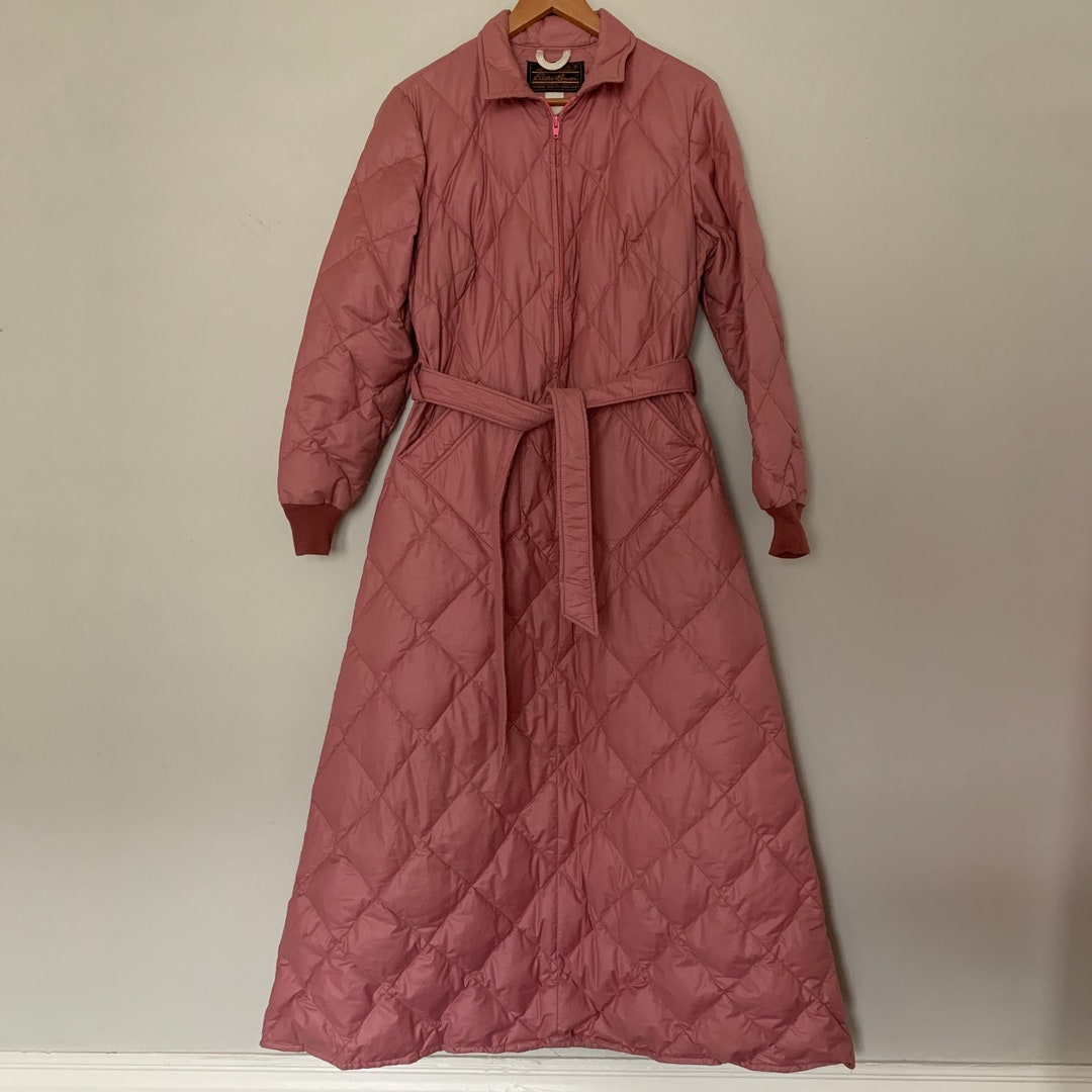 Vintage Eddie Bauer Dusty Rose Mauve Goose Down Robe Gown Etsy