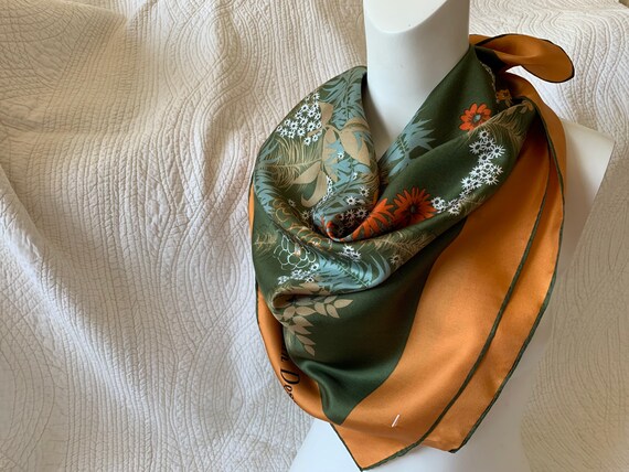 Vintage Jean Desses Paris 100% Silk Scarf Fall Flo