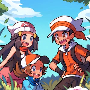 Aangepaste Pokémon portret l Valentijnscadeaus, Poke-stijl, paar Poke Cartoon, cadeau voor kinderen, anime-commissie, jubileum, verjaardagscadeau