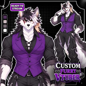 Custom Furry VTuber Model | Fully Rigged Live2D Fursona for VTube Studio