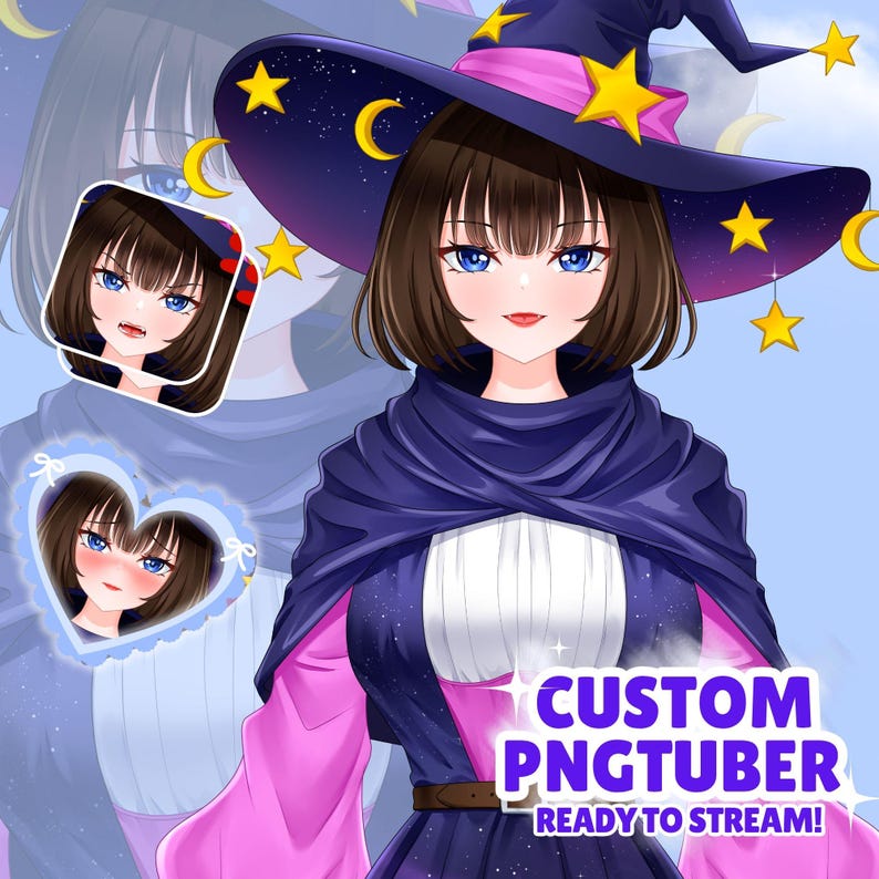 custom pngtuber, kawaii avatar for streamers, personalized streaming avatar, cute chibi pngtuber, pngtuber for twitch and you tube, vtuber model ready to use, png avatar commission