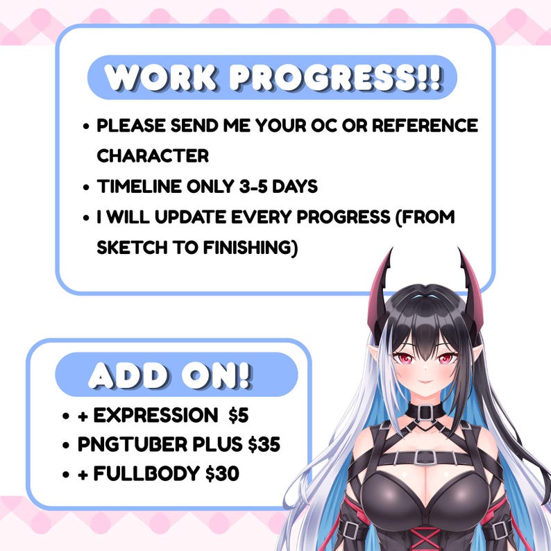 custom pngtuber, kawaii avatar for streamers, personalized streaming avatar, cute chibi pngtuber, pngtuber for twitch and you tube, vtuber model ready to use, png avatar commission