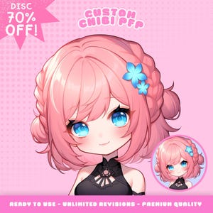 Aangepaste chibi pfp | aangepast chibi-portret, chibi-commissie, chibi twitch-pictogram, chibi sociale media avatar pfp-commissie, gepersonaliseerde chibi