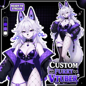 Premium Fursona Live2D | 6 Free Expressions | Ready for VTube Studio