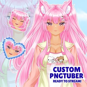 custom pngtuber, kawaii avatar for streamers, personalized streaming avatar, cute chibi pngtuber, pngtuber for twitch and you tube, vtuber model ready to use, png avatar commission