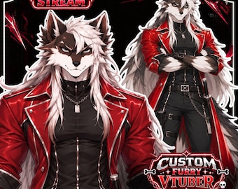 Modelo VTuber Furry personalizado / Fursona Live2D totalmente animada para VTube Studio