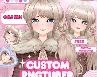 Custom Anime PNGTuber Avatar | Customizable Talking, Blinking avatar Ready to Streaming