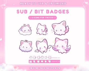 Insignias de suscriptor para Twitch / Insignias Bit de pixel art, iconos Bit de animales, icono de puntos de canal (descarga digital)