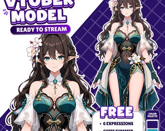 Aangepast Live2D VTuber-model (halve body) met volledige rigging voor VTube Studio.